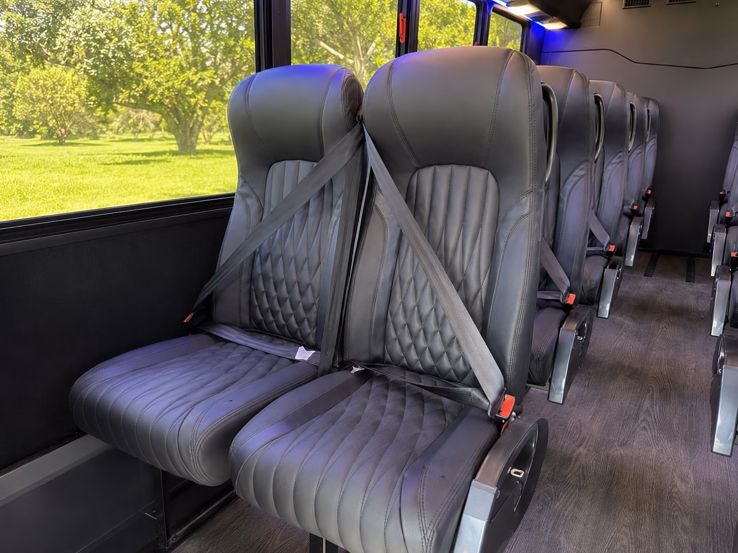 newport beach 18 passenger minibus inside