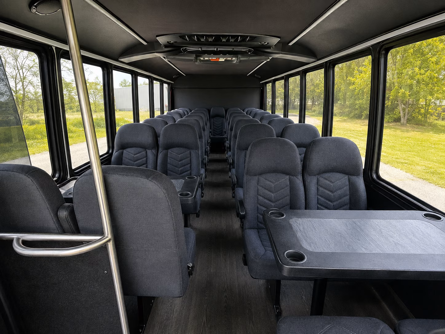 newport beach 20 passenger minibus inside