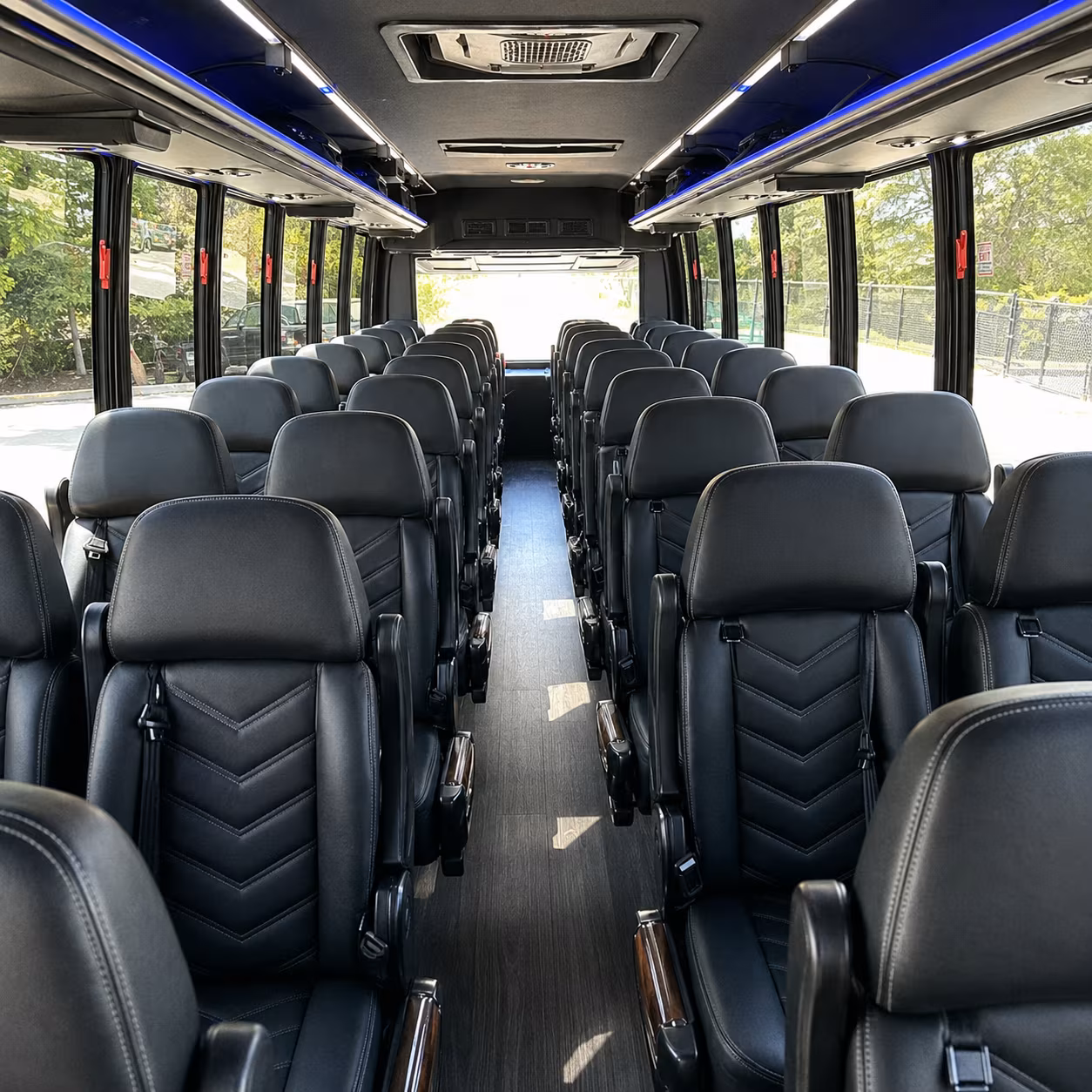 newport beach 25 passenger minibus inside