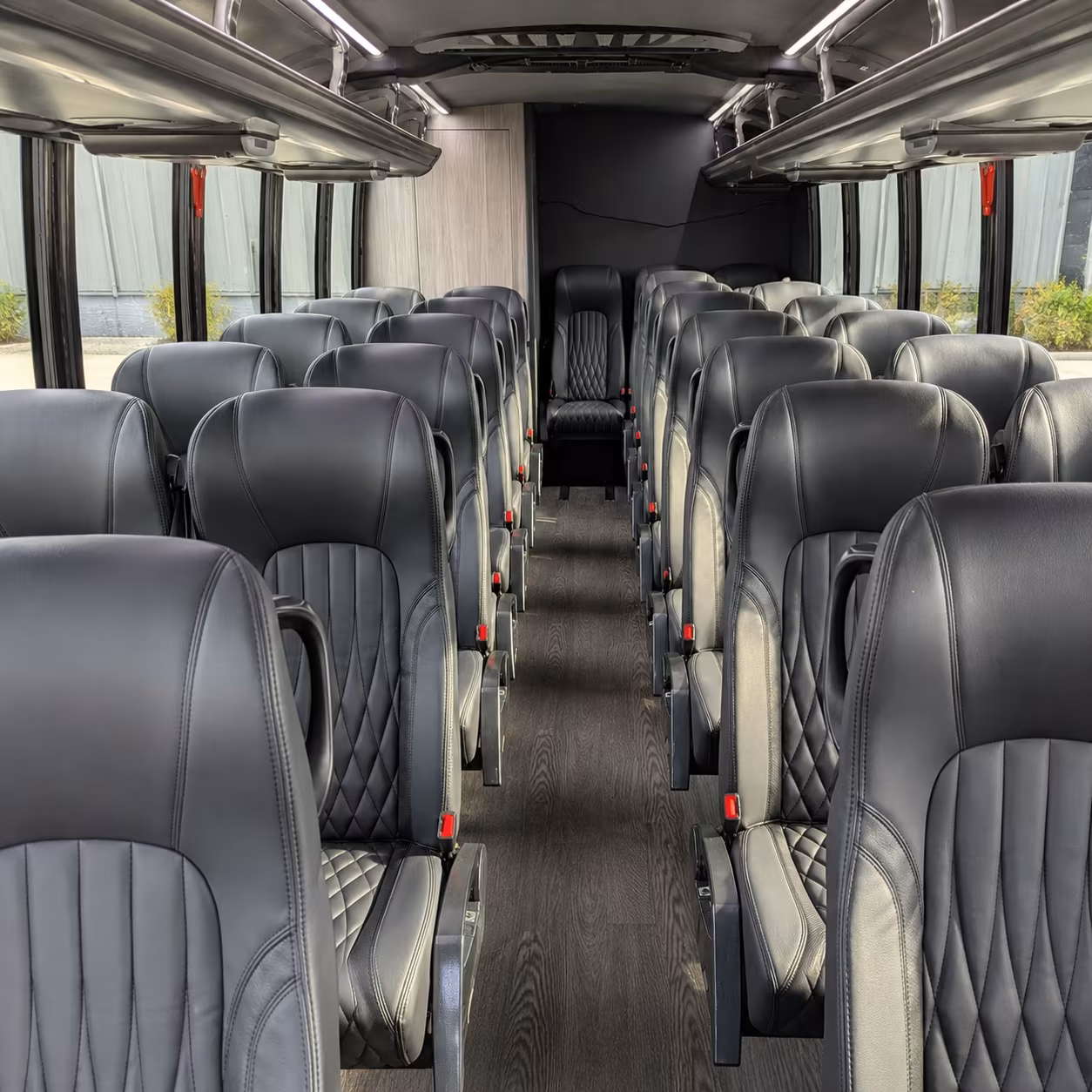 newport beach 28 passenger minibus inside