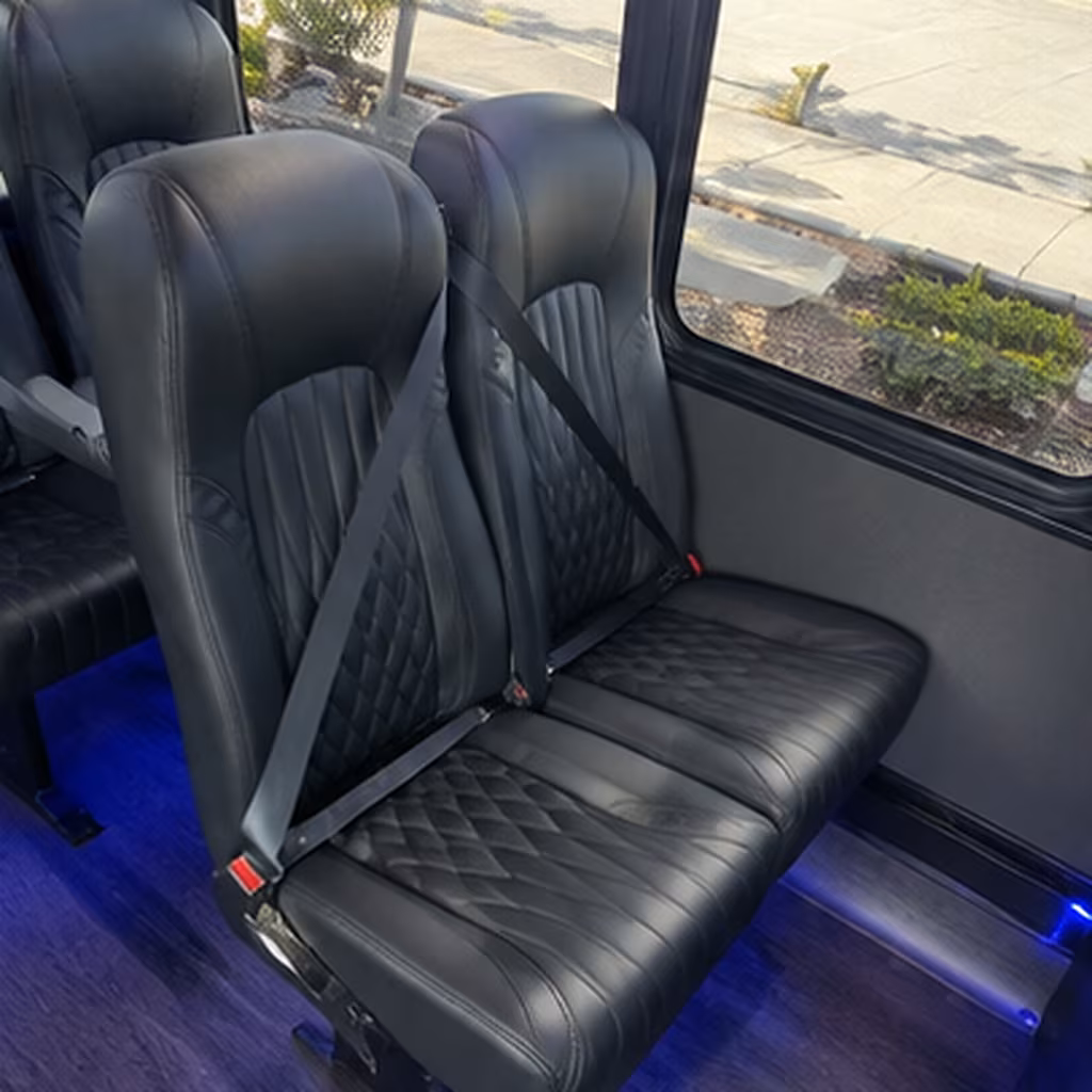 newport beach 28 passenger minibus interior
