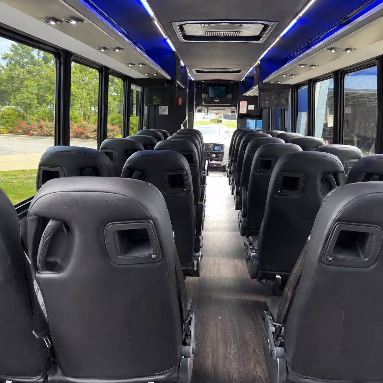 newport beach 30 passenger minibus inside