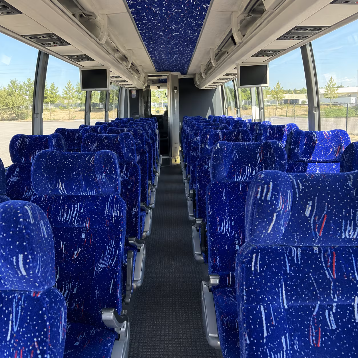 newport beach 56 passenger charter bus interior