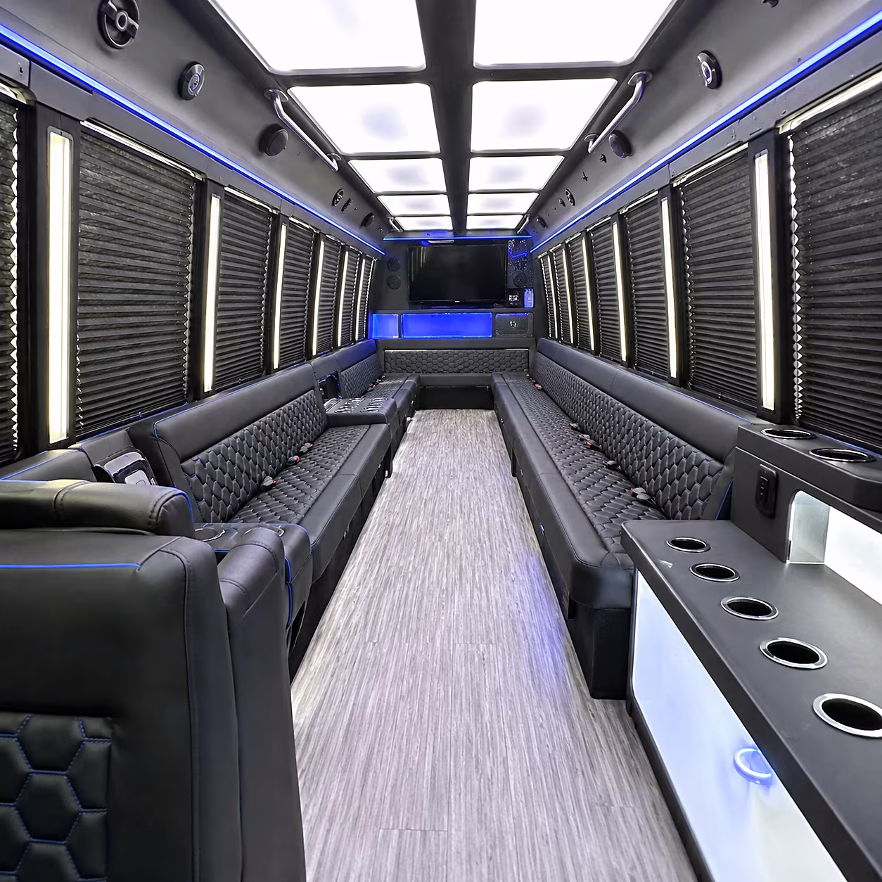 newport beach party bus interior
