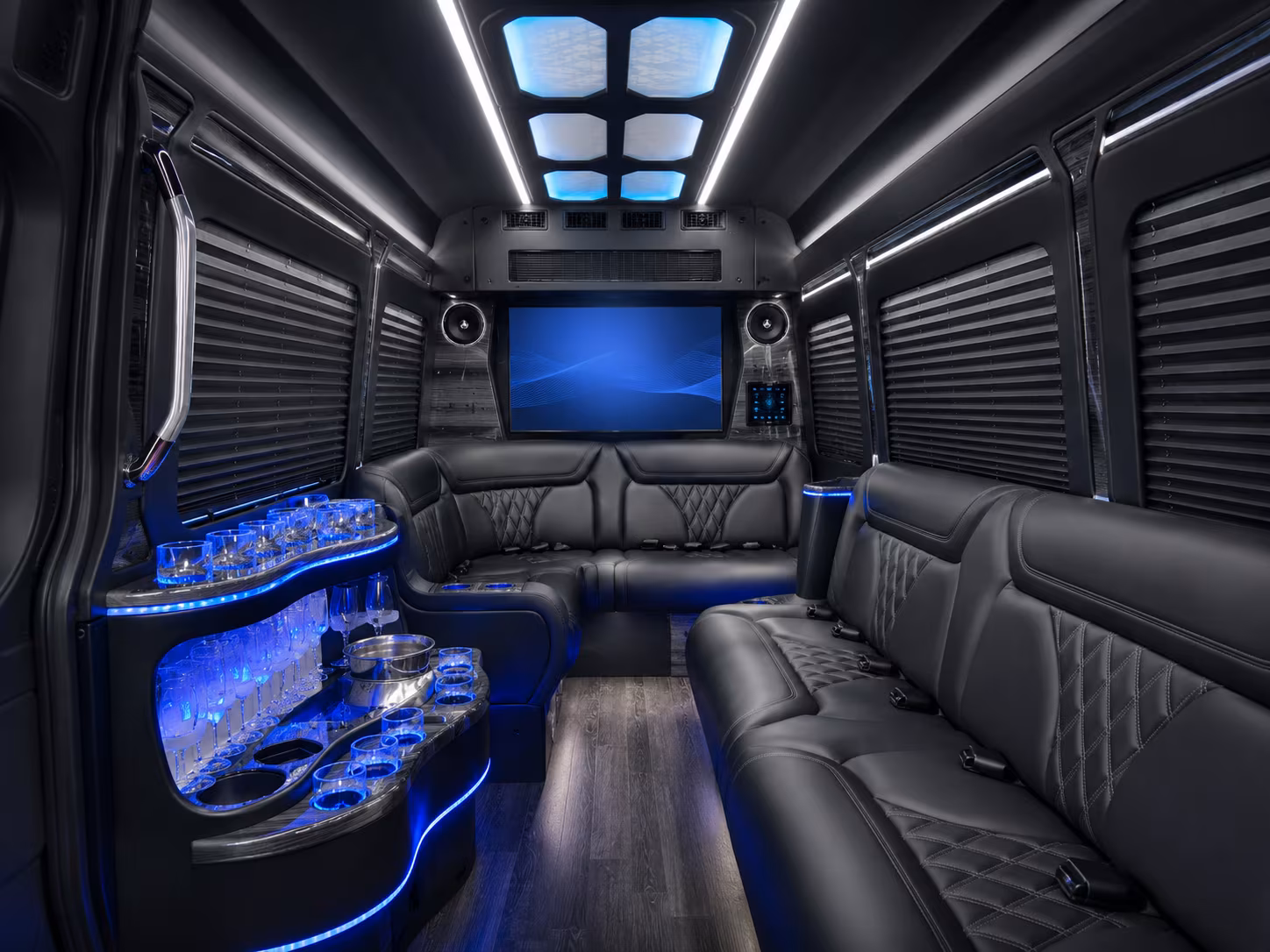 newport beach sprinter limousine inside