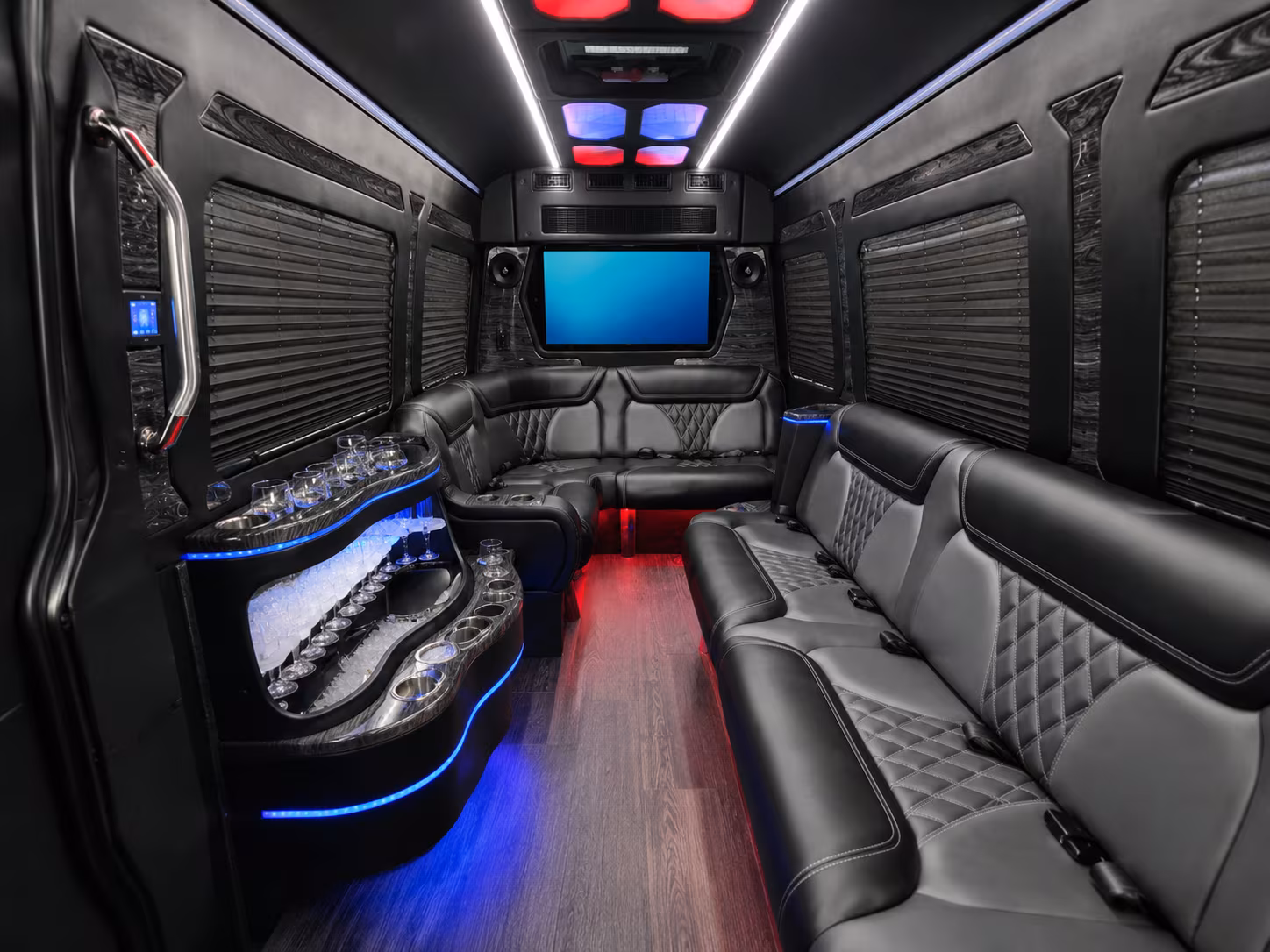 newport beach sprinter limousine interior